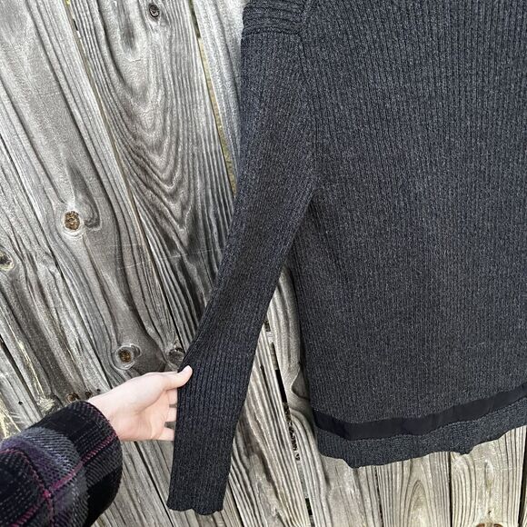 Athleta #352993 Sentinel Sweater Moto Wrap Gray Merino Wool Blend Jacket Small - Picture 11 of 13